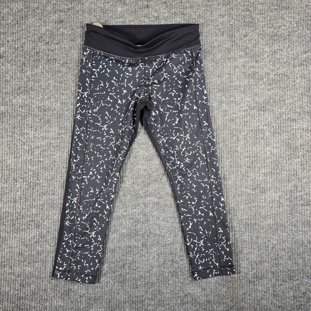 Under Armour‎ Women’s Small Cropped Leggings Black Gray Athletic Compression